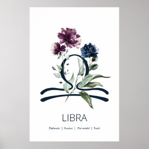 Poster Símbolo Zodiac - Sinal de Estrela Moderno Libra P