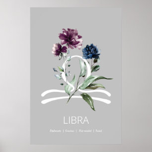 Poster Símbolo Zodiac - Sinal de Estrela Moderno Libra P