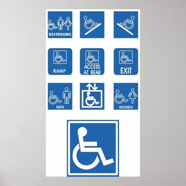Poster Símbolos de Acessibilidade para Cadeiras de Rodas (Frente)