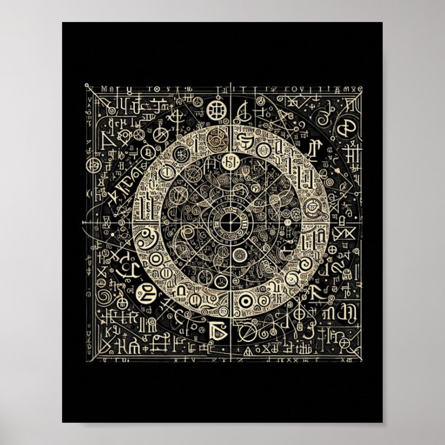Poster Símbolos de Script Antigos (Frente)