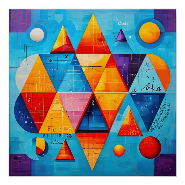 Póster Símbolos Geométricos Abstrato #09 (Frente)
