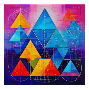 Póster Símbolos Geométricos Abstrato nº 10