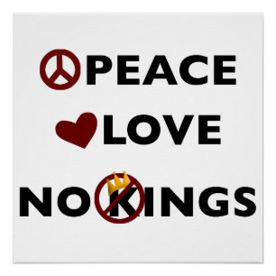 Póster Símbolos Inspiradores Paz Amor Sem Reis