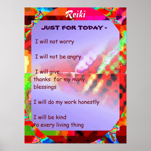 Poster Símbolos mestres da cura da REIKI Karuna (Frente)