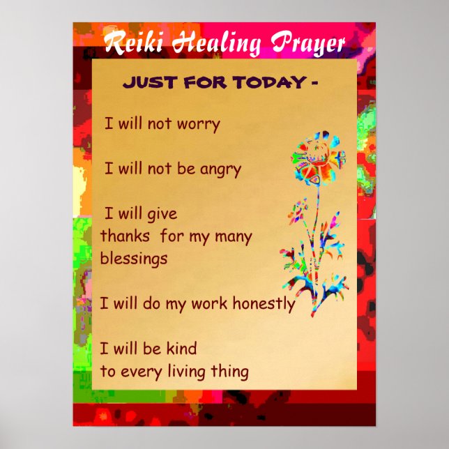 Poster Símbolos mestres da cura da REIKI Karuna (Frente)