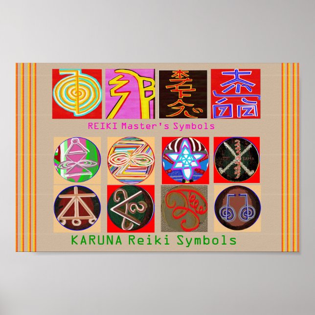 Poster Símbolos mestres de cura - Papel Premium (Frente)