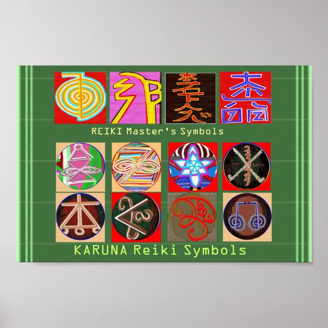 Poster Símbolos mestres de cura - Papel Premium (Frente)