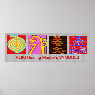 Póster Símbolos mestres de REIKI - base de OmMANTRA
