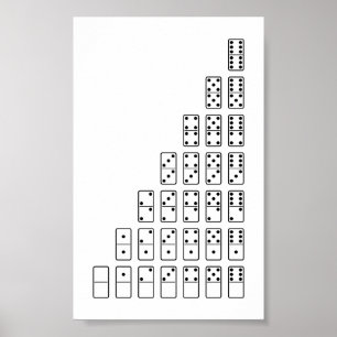 Poster Símbolos preto e branco do dominó do design