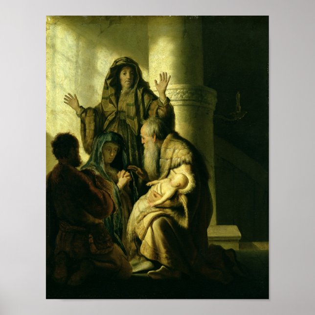 Poster Simeon e Hannah no Templo, 1627 (Frente)