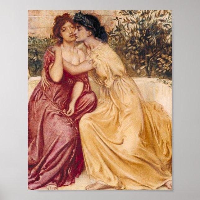 Poster Simeon E Solomon Sappho E Erinna Num Jardim (Frente)