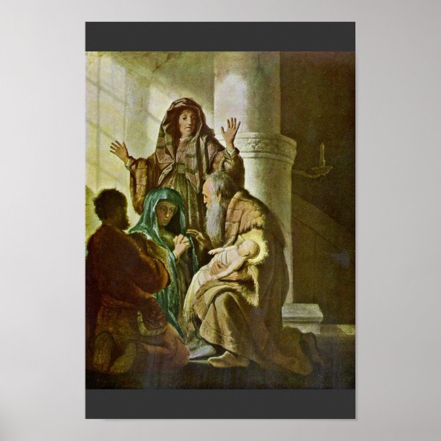 Poster Simeon No Templo. Por Rembrandt Van Rijn (Frente)