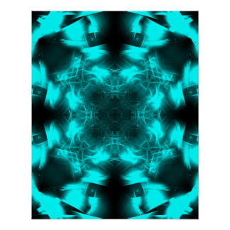 Póster Simetria de Plasma Aquático Arte Fractal