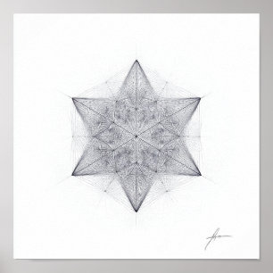 Poster Simetria Espiritual: Geometria Sagrada Icosaedro