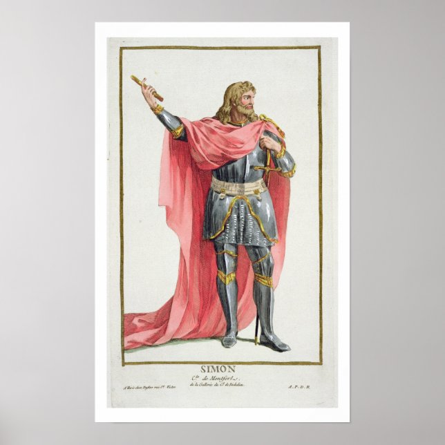 Póster Simon de Montfort (c.1165-1218) de "Receuil des (Frente)