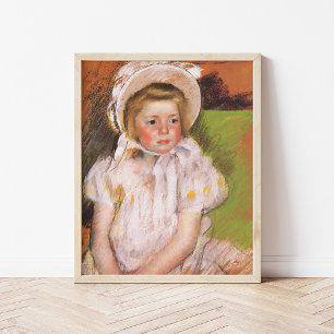 Poster Simone em um Bonnet Branco   Mary Cassatt