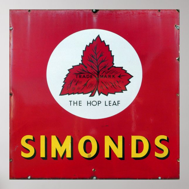 Poster Simons Beer, sinal de vintage. (Frente)