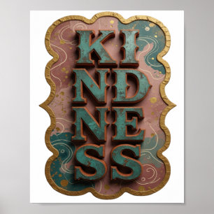 Poster Simpatia Azul-Celeste KIND Crisp Design Moderno