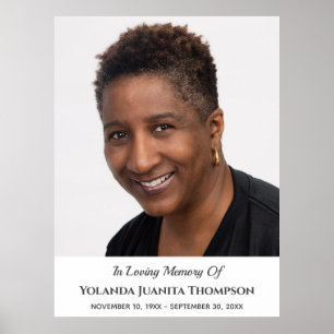 Poster Simpatia Personalizada de Foto do Funeral Memorial