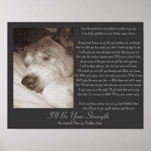 Poster simpatia velha bonito do cão de akita do poema