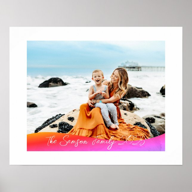 Poster Simple 1 Photo Full Coverage - Script Text Overlay (Frente)