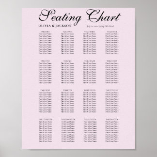 Poster Simple Blush Pink Wedding Seating Chart