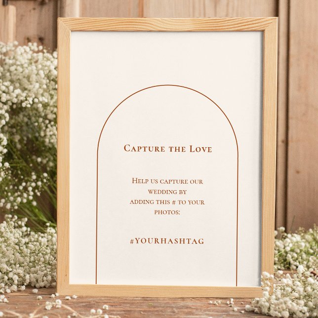 Poster Simple Boho Arch Ivory Wedag Hashtag (Criador carregado)