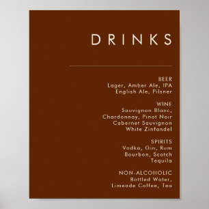 Poster Simple Desert Sinal de Menu de Bebidas Dark Cinn