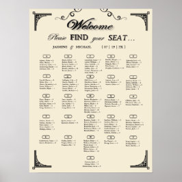 Poster Simple Ivory Alphabetical Wedding Seating Chart