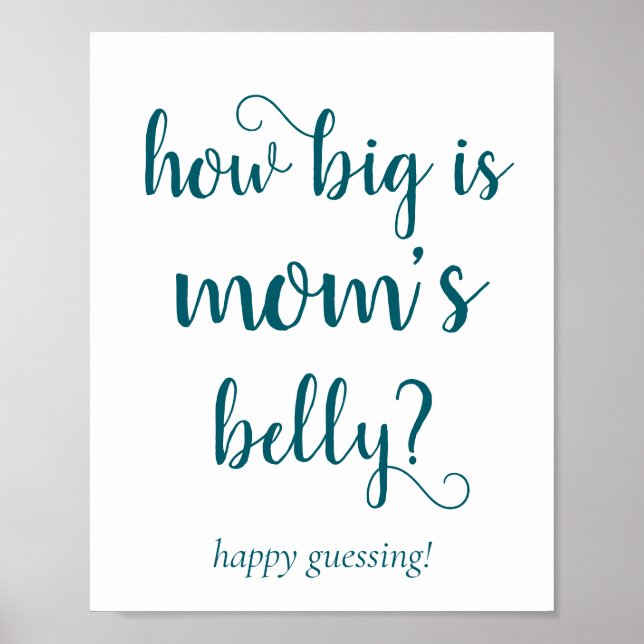 Poster Simple Mommys Belly | Jogo de adivinhação do Teal  (Frente)