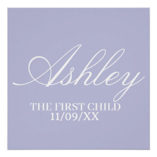 PÓSTER SIMPLE STYLISH MODERN ELEGANT FAMILY BABY NAME 
