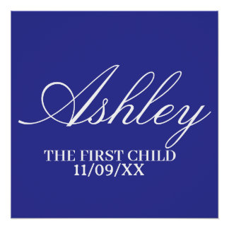 PÓSTER SIMPLE STYLISH MODERN ELEGANT FAMILY BABY NAME 