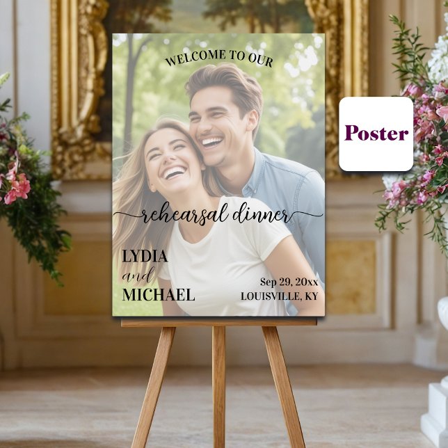Poster Simple Text Overlay Photo Rehearsal Dinner (Criador carregado)