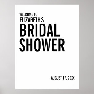Poster Simple Typography Bridal Shower Welcome