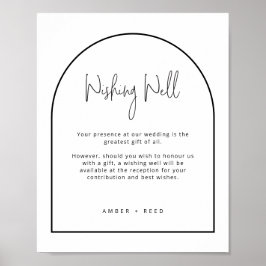 Poster Simples Arca Negra Branca Casamento Wishing Bem Si