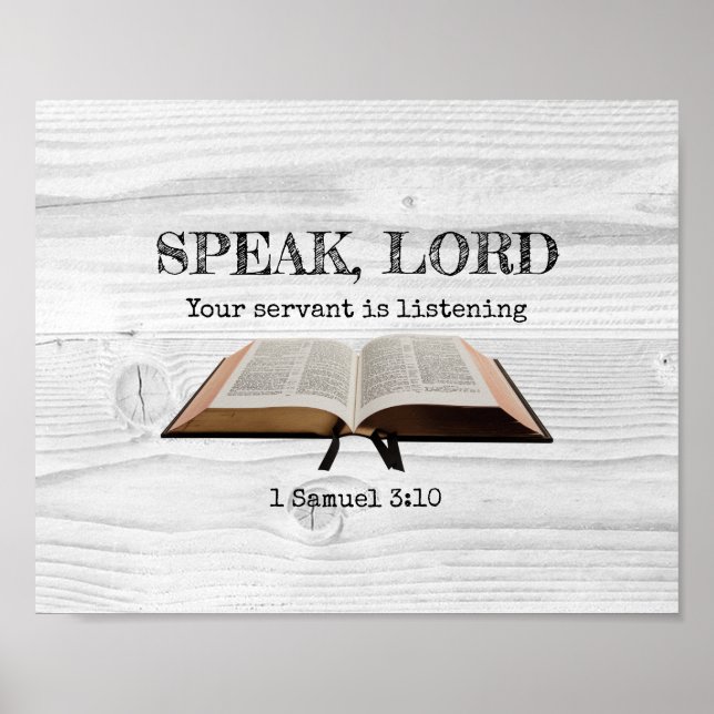 Poster Simples Bíblia Personalizada FALA LORD Rustic Chri (Frente)