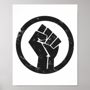 Poster Simples Black Life Material Protesto Power Fist Wi