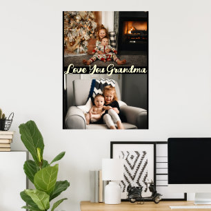 Poster Simples Black Love You Grandma Personalizado