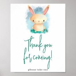 Poster Simples Bunny Obrigado por vir