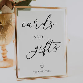 Poster Simples Cartões de Casamento e Sinal de Presente