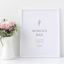 Poster Simples Casamento Elegante Moderno do Bar Mimosa