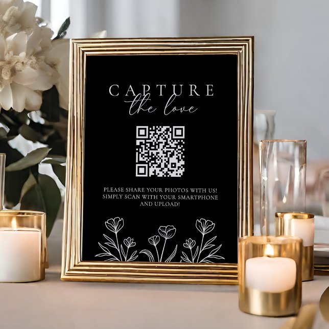 Poster Simples Casamento Negra Moderno Captura O Sinal De (Criador carregado)