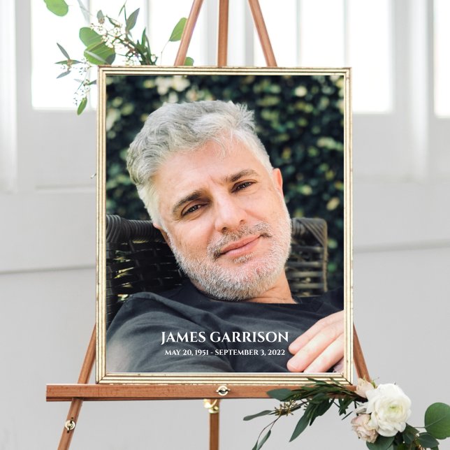 Poster Simples Celebração da Vida com Lembrança de Foto (Criador carregado)