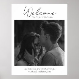 Poster Simples Clássico Foto Elegante Bem-vindo Casamento