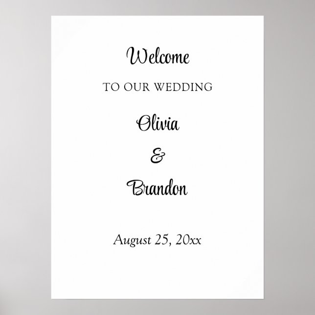 Poster Simples de Boas-vindas a Casamento Minimali (Frente)