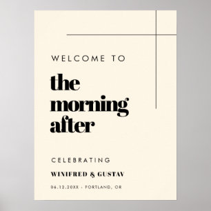 Poster Simples e elegante A Manhã após as Boas-vindas