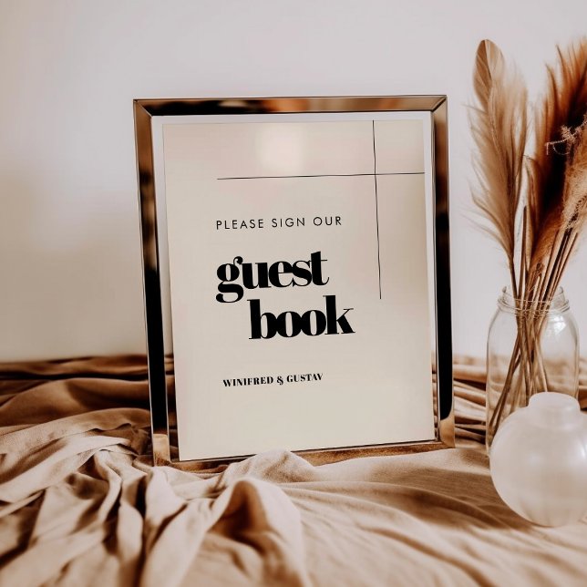 Poster Simples e elegante Assinar o nosso livro de hósped (Criador carregado)