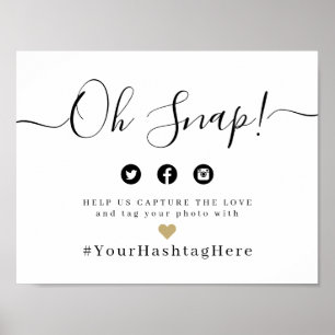 Poster Simples e elegante cartaz de casamento oh snap