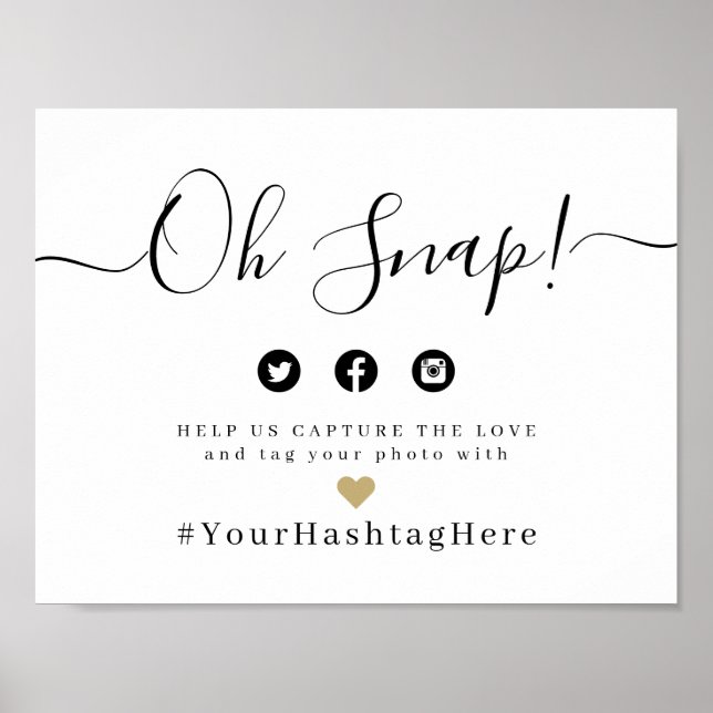 Poster Simples e elegante cartaz de casamento oh snap (Frente)