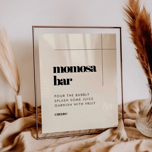 Poster Simples e elegante sinal de bar Momosa (Criador carregado)